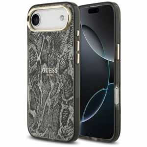 Guess Python Pattern MagSafe Suojakuori iPhone Air:lle musta