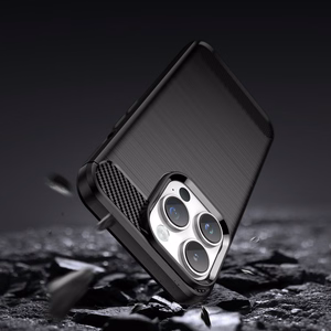 Carbon Case iPhone 14 Pro Max joustava geelinen takakuori musta