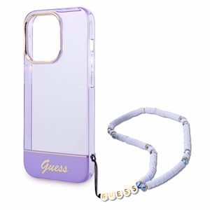 Guess GUHCP14LHGCOHU iPhone 14 Pro 6.1" purple/purple hardcase Translucent Pearl Strap