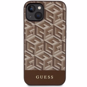 Guess GUHMP14MHGCFSEW iPhone 14 Plus 6.7 ruskea/ruskea suojakuori GCube Stripes MagSafe