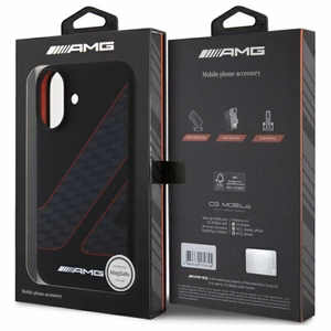 AMG Checkered Flag Pattern MagSafe suojakuori iPhone 16:lle - musta