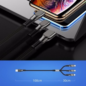 USB-kaapeli Joyroom 3in1 punainen 130cm (enintään 3.5A / 480 mbps)