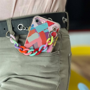 Väri Chain Case geeli joustava joustava kotelo kansi ketju riipus iPhone 13 Pro monivärinen (2)