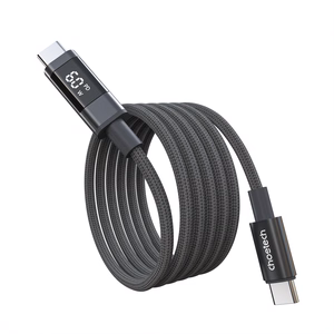 Choetech XCC-1068 PD 60 W USB-C - USB-C kaapeli näytöllä 1,2 m - musta