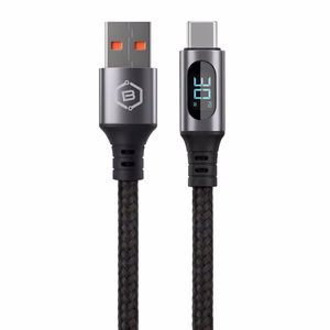 Blavec Zumi punottu kaapeli – USB–Type C – QC 30W 3A, LCD-näyttö, 1 m, Apple CarPlay/Android Auto (CZU-UC3B10), musta