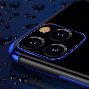 Kirkas väri Asia Gel TPU Galvanointi kehys Cover Samsung Galaxy A22 4G sininen sininen