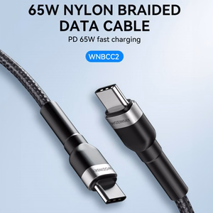 Wozinsky WNBCC2 USB-C / USB-C PD 65W -kaapeli 2 m - musta