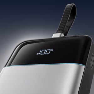 Cuktech LPB252N 120W 25000mAh varavirtalähde sisäänrakennetulla USB-C-kaapelilla – väri: harmaa