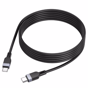Silikonikaapeli USB-C – USB-C Hoco 3A 60W 3 m X109, musta