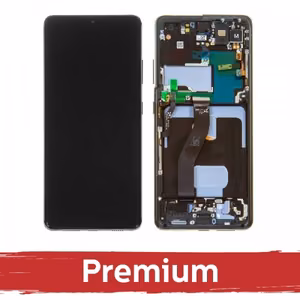 LCD Näyttö yhteensopiva Samsung G998 S21 Ultra kehyksellä / Phantom Black / OEM