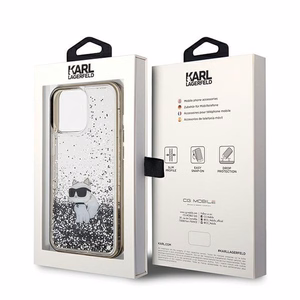 KARL LAGERFELD KLHCP13XLKCNSK Liquid Glitter C -suojakuori iPhone 13 Pro Maxille - läpinäkyvä