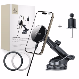 Tech-Protect mm15W-V10 Magneettinen MagSafe Autoteline kojetaululle / tuulilasille / ilmaventtiilille - musta