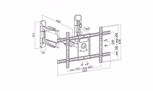 ART AR-85 LCD/LED TV MOUNT 32-70" 45KG VERTICAL/HORIZONTAL ADJUSTMENT