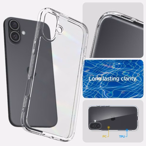 Suojakuori SPIGEN Ultra Hybrid ACS08069 iPhone 16 Pluslle - Crystal Clear