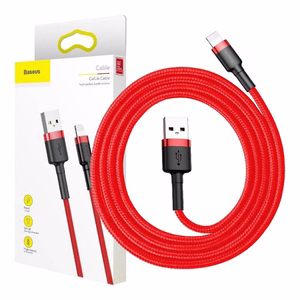 Baseus Cafule USB Lightning -kaapeli 2,4A 1m musta+punainen