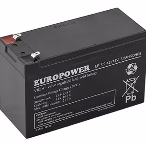 Akku 12 V 7,2 Ah VRLA, EP7.2-12 T2 EUROPOWER EMU