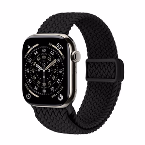 Crong Wave Band punottu Apple Watch -ranneke, 44/45/46/49 mm, musta