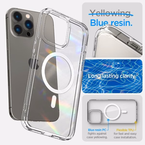 Spigen Ultra Hybrid Mag -kotelo MagSafella iPhone 14 Pro:lle - Kirkas/valkoinen