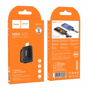 Hoco OTG-sovitin Lightning - USB-A UA31A Musta