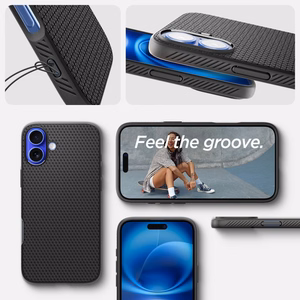 Spigen Liquid Air Suojakuori iPhone 16 6,1 mattamusta