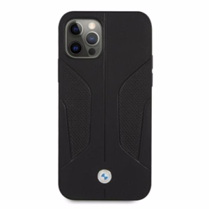 BMW Nahka rei'itetyt sivut Kotelo iPhone 12 / iPhone 12 Pro - musta