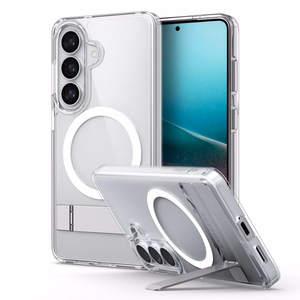 Spigen Ultra Hybrid S Mag MagSafe Suojakuori Samsung Galaxy S26:lle - läpinäkyvä ja valkoinen