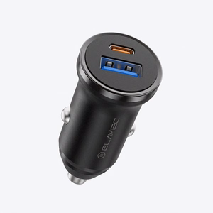 Blavec autolaturi BS-01B-C Road - USB + Type C - QC 3.0 18W PD 20W ja Type C - Type C -kaapeli (CCBS01BCR-UCB) musta