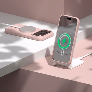 Etteri Silikoninen Mag Suojakuori iPhone 17 Pro -puhelimelle vaaleanvaaleanpunainen