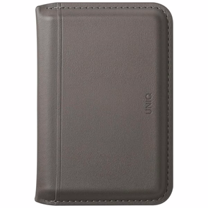 Uniq Lyden DS RFID-suojattu MagSafe-magneettikorttikotelo puhelimelle jalustalla – harmaa