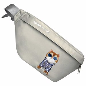 Nimmy Crossbody Glasses Cool Cat olkalaukku - harmaa