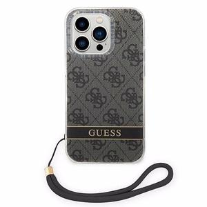 Guess GUOHCP14LH4STK iPhone 14 Pro 6.1 "musta / musta kovakotelo 4G Tulosta hihna