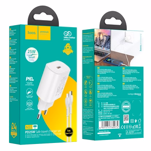 Charger Hoco N22 25W USB-C + USB-C to Lightning cable 1.0m white