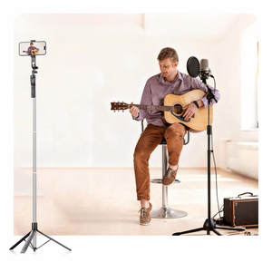 Selfiekeppi Orico SPM190 1/4 tuuman jalusta puhelinkameralle 360 asteen käännöllä Bluetooth 5.2 - musta