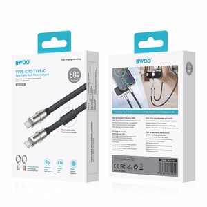 BWOO hihnakaapeli USB-C - USB-C 1.2m 60W hihnalla