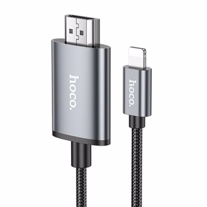 Hoco UA27 Lightning–HDMI -kaapeli 1080p 2,0 m teräksenharmaa