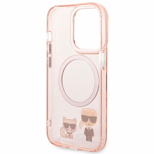 Karl Lagerfeld KLHMP14XHKCP iPhone 14 Pro Max 6.7 "hardcase pink / pink Karl & Choupette Aluminum Magsafe