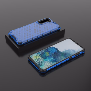 Honeycomb tapauksessa panssaroitu suojus geelirunko Samsung Galaxy S22 + (S22 Plus) sininen