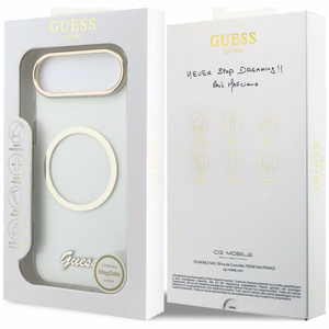 Guess IML Script Metal MagSafe Case for iPhone Air - Clear
