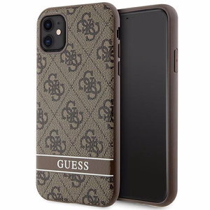 Guess GUHCN61P4SNW iPhone 11 / Xr ruskea/ruskea kovakuori 4G Stripe