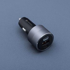 Autolaturi Forcell F-Energy Alu 2 x USB C + USB A QC4.0 PD SFC2.0 4,5A 65W harmaa