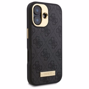 Guess 4G Logo Plate MagSafe Suojakuori iPhone 16 Plus:lle - musta