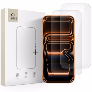 Tech-Protect Glass Fit+ 2-pack karkaistu lasi iPhone 16 Pro / 17 / 17 Pro:lle - läpinäkyvä