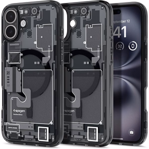 Spigen Ultra Hybrid MagSafe Zero One iPhone 16 - tummanharmaa