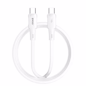 BWOO silikoonikaapeli X329CC 65W USB-C 1m valkoinen