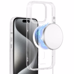 Liavec Glossy Magsafe läpinäkyvä suojakuori iPhone 13 Pro:lle valkoinen