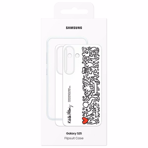 Samsung Flipsuit Case -suojakuori Samsung Galaxy S25:lle, valkoinen