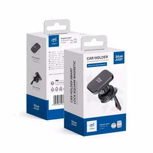 Magneettinen auton puhelinteline Blue Star Smart Lock Square ilmakanava musta