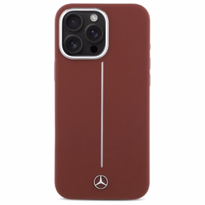 Mercedes Silikoninen White Stripe MagSafe suojakuori iPhone 16 Pro Max:lle - punainen