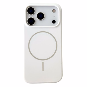 Valkoinen magneettinen iskunkestävä nestesilikoninen suojakuori puhelimelle iPhone 18 Pro / 17 Pro