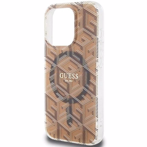 Guess IML GCube MagSafe Suojakuori iPhone 15 Pro:lle - ruskea